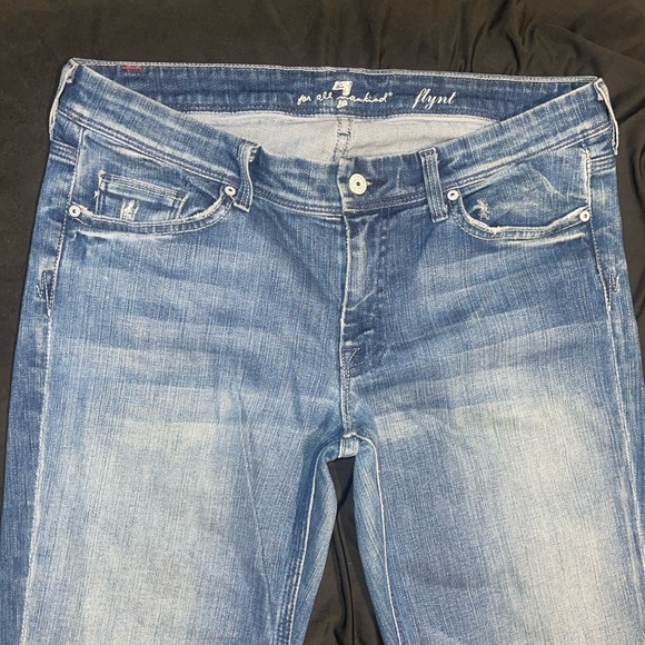 Euc 7 Seven For All Mankind Low Rise Straight Leg Denim Jeans 30 31 - Picture 5 of 9